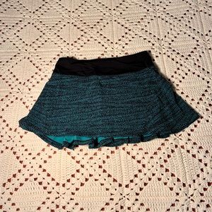 Green & Black Lululemon Circuit Breaker Skirt